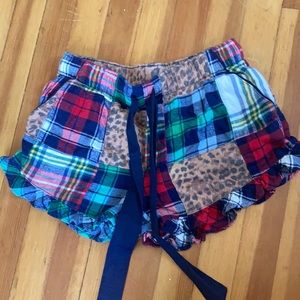 Ultra soft & comfy plaid & patched Aerie chill shorts - size S